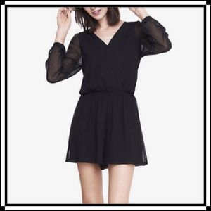 Express long sleeve black dress